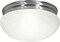 Nuvo 2-Light 12" Flush Mount w/ Large Alabaster Mushroom in Brushed Nickel